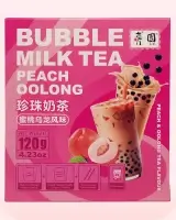 Té de burbujas oolong con leche y melocotón (bubble milk)