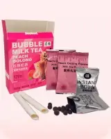 Té de burbujas oolong con leche y melocotón (bubble milk)