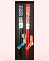 Juego de palillos lacados hashi washi