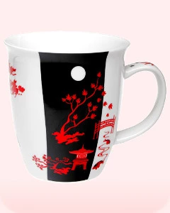 Taza de cerámica jardín asiático