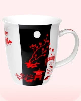 Taza de cerámica jardín asiático