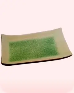 Bandeja  de gres cristalizado verde