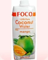 Agua de coco pura con Mango Foco