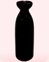 Botella de sake negra Tokkuri